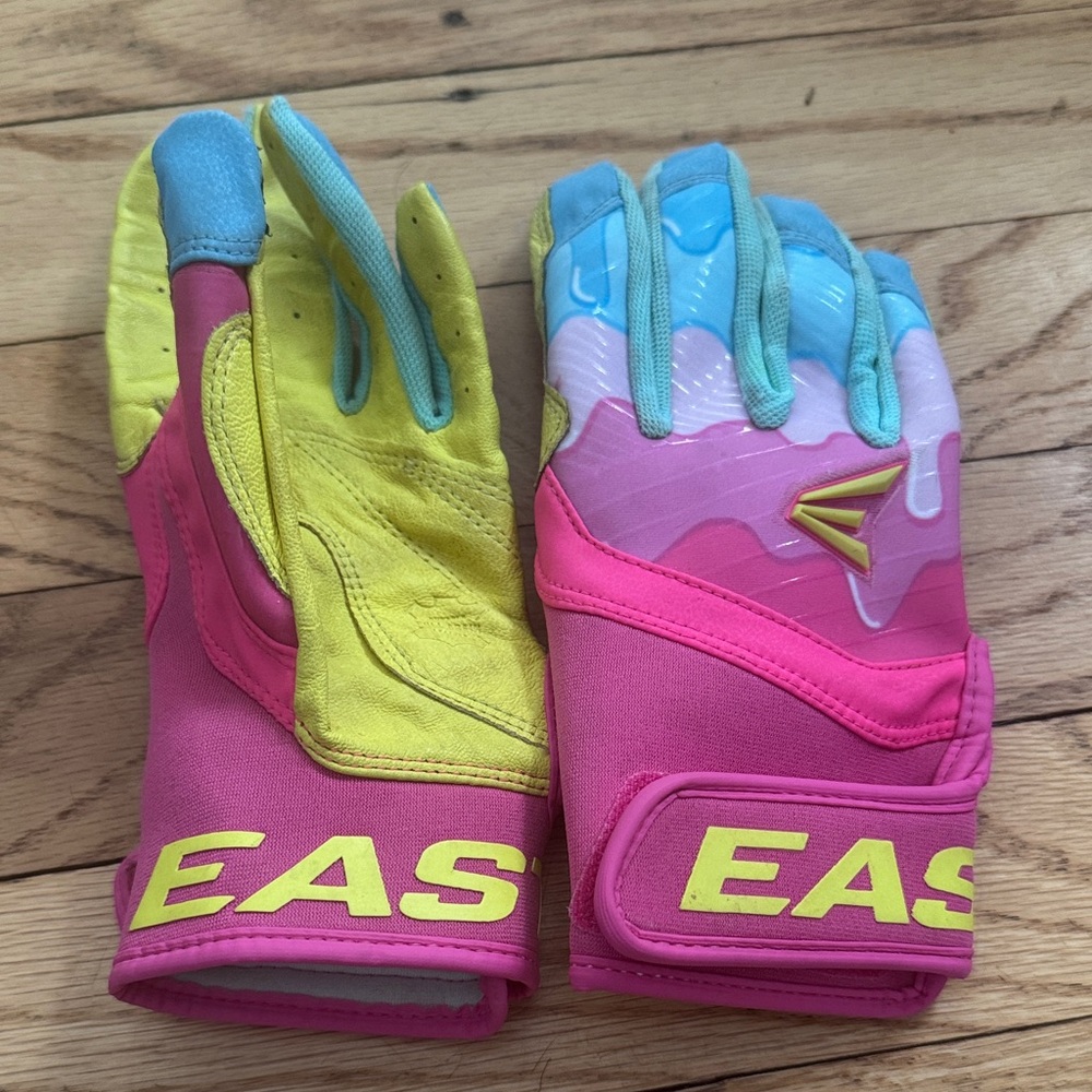 Easton Pink and Yellow Sports Gloves